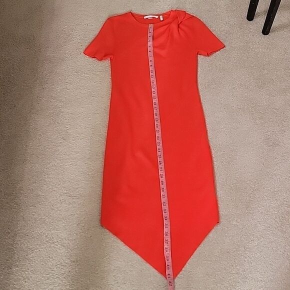 Helmut Lang bright red asymmetrical dress - Picture 8 of 12